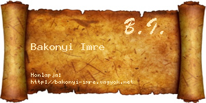 Bakonyi Imre névjegykártya
